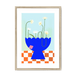 Daisies In Blue Framed Print Happy Stems A3 (297 X 420 mm) / Natural / White Mount Framed Print
