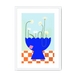 Daisies In Blue Framed Print Happy Stems A3 (297 X 420 mm) / White / White Mount Framed Print