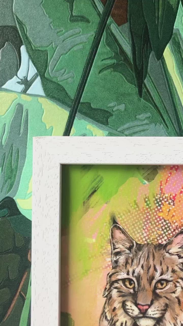 Bobcat Botanica Giclée Art Print