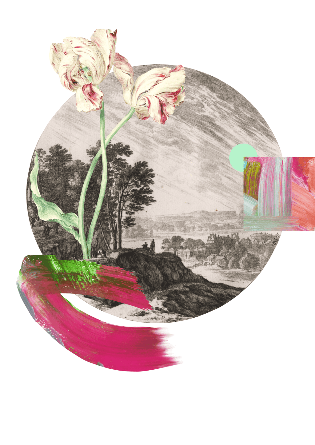Zwei Brushstrokes & Botanicals Matte Art Print Brushstrokes & Botanicals Art Print