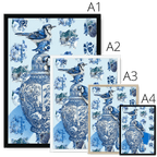 Delft Daft - Jays On A Jar Framed Print The Gathering Framed Print