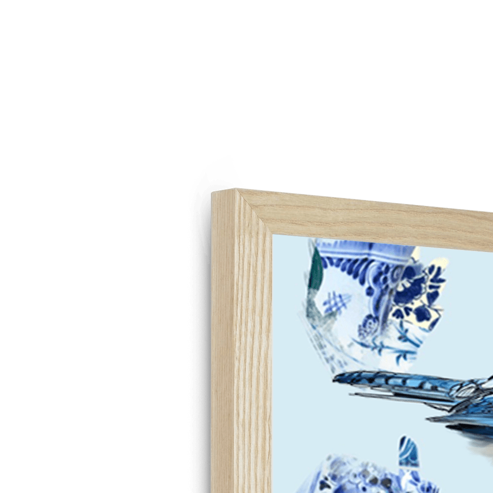 Delft Daft - Jays On A Jar Framed Print The Gathering Framed Print