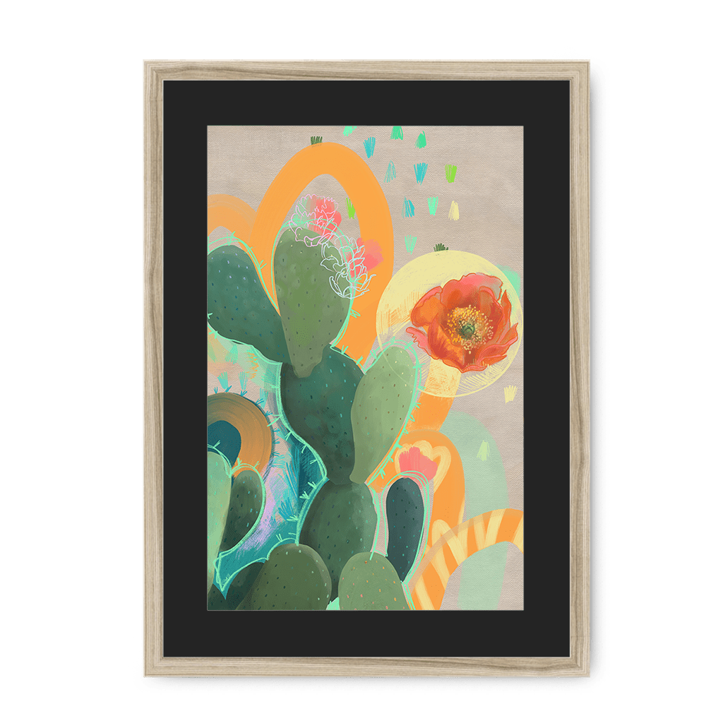 Desert Rain Framed Print Heat Flares A3 (297 X 420 mm) / Natural / Black Mount Framed Print