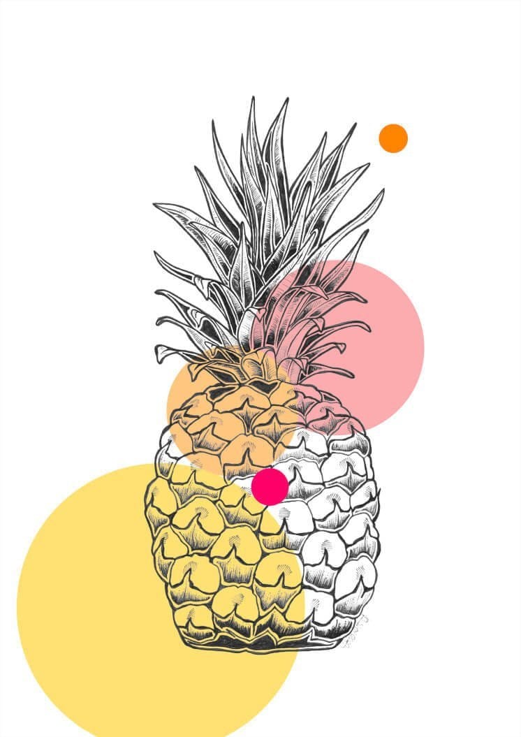 Pop Pineapple Matte Art Print Pineapple Parade Art Print