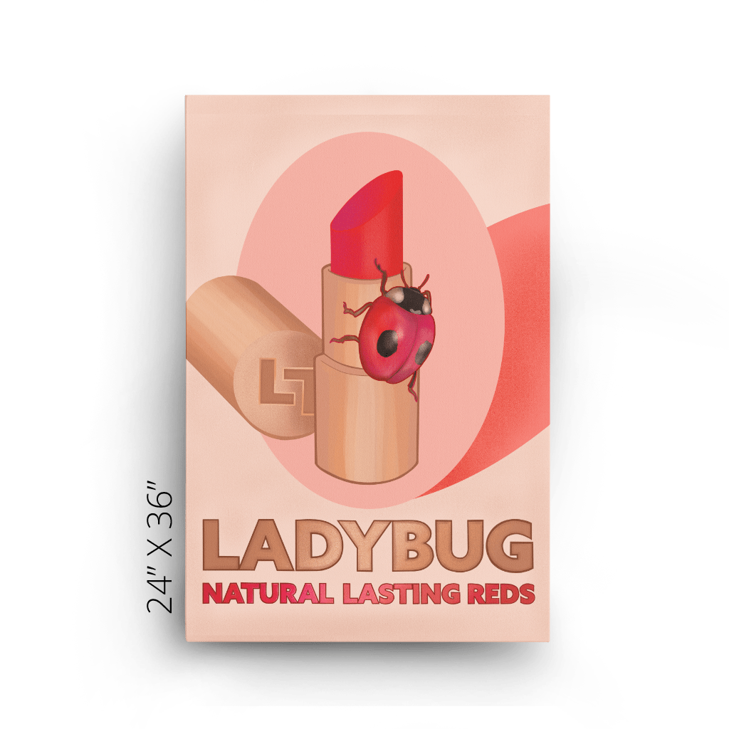 Ladybug Lipstick Canvas Print ADimals 24" X 36" Canvas Print