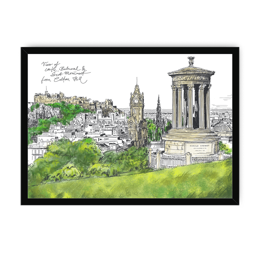 Calton Hill Edinburgh Framed Print Essential Edinburgh A3 (297 X 420 mm) / Black / No Mount (All Art) Framed Print