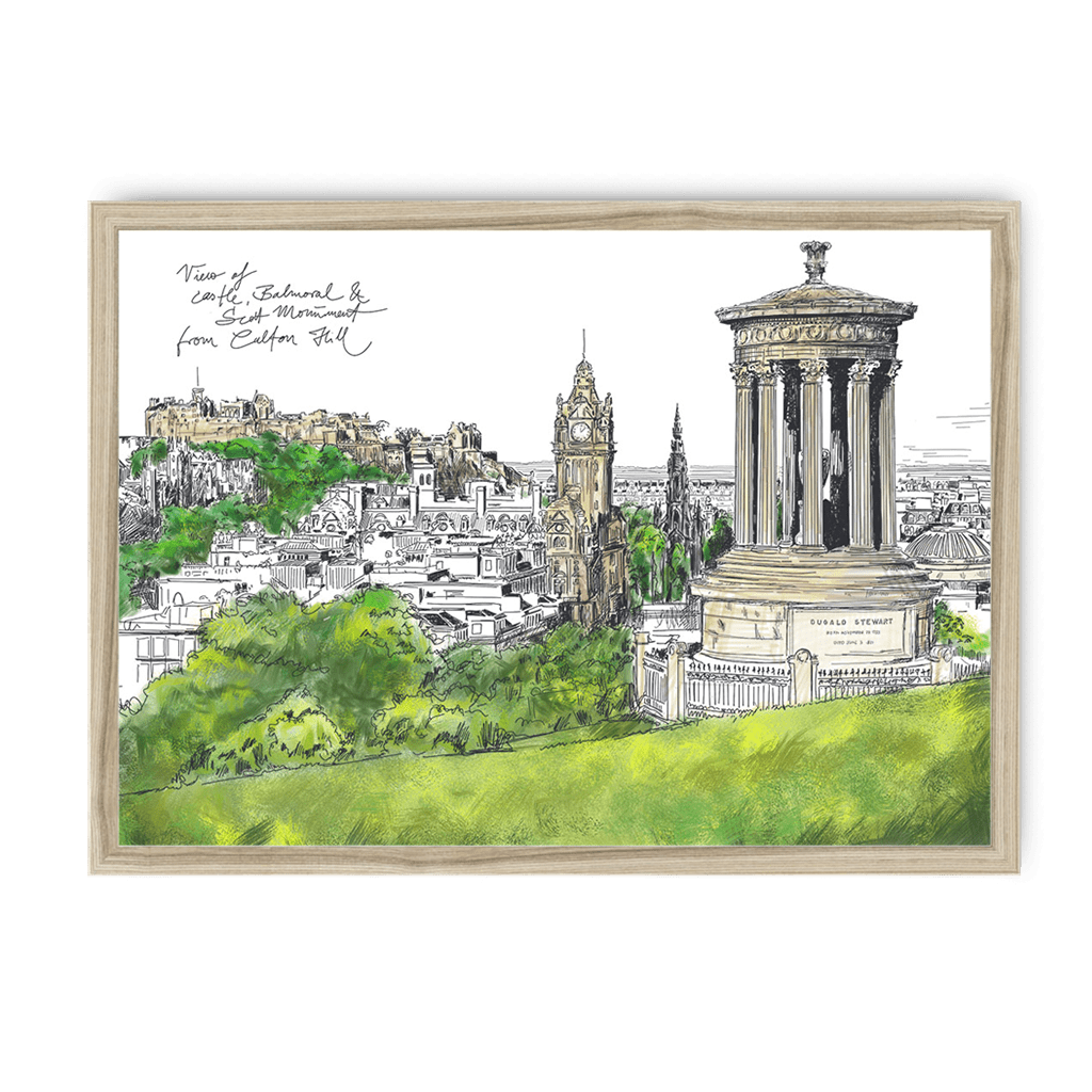 Calton Hill Edinburgh Framed Print Essential Edinburgh A3 (297 X 420 mm) / Natural / No Mount (All Art) Framed Print