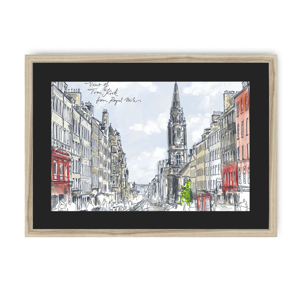 Tron Kirk Royal Mile Framed Print Essential Edinburgh A3 (297 X 420 mm) / Natural / Black Mount Framed Print