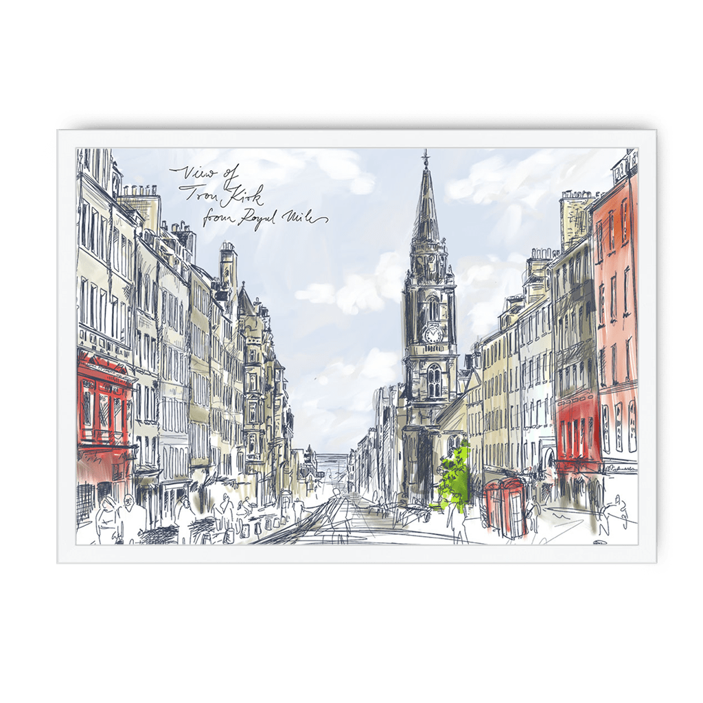 Tron Kirk Royal Mile Framed Print Essential Edinburgh A3 (297 X 420 mm) / White / No Mount (All Art) Framed Print