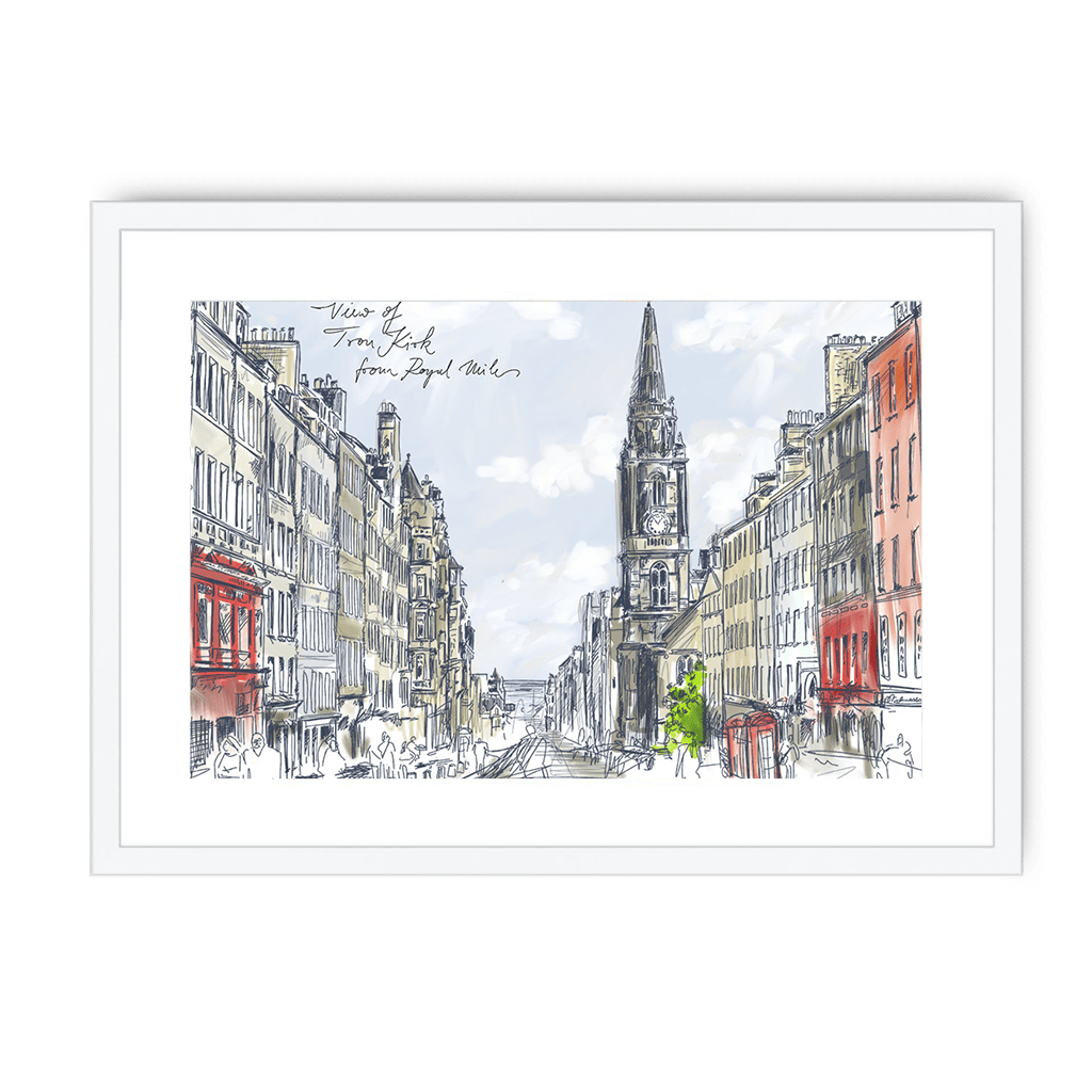 Tron Kirk Royal Mile Framed Print Essential Edinburgh A3 (297 X 420 mm) / White / White Mount Framed Print