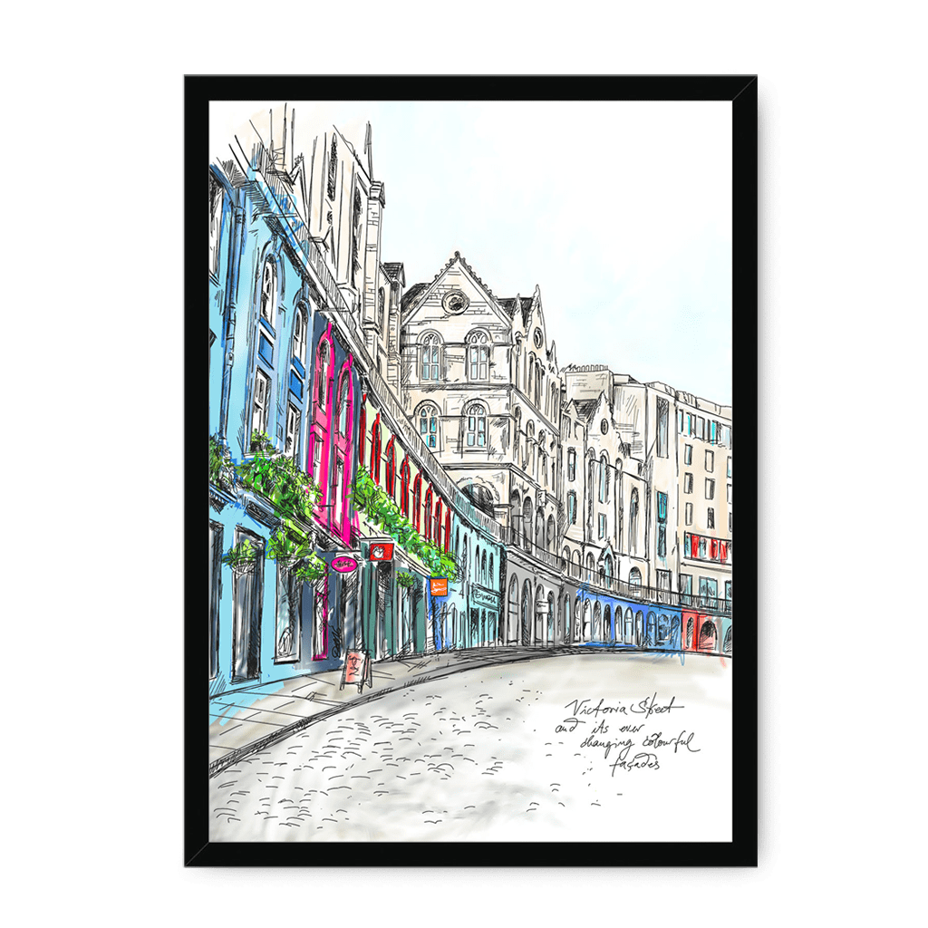 Victoria Street Framed Print Essential Edinburgh A3 (297 X 420 mm) / Black / No Mount (All Art) Framed Print