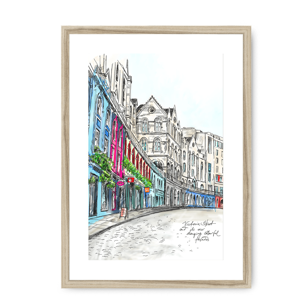 Victoria Street Framed Print Essential Edinburgh A3 (297 X 420 mm) / Natural / White Mount Framed Print