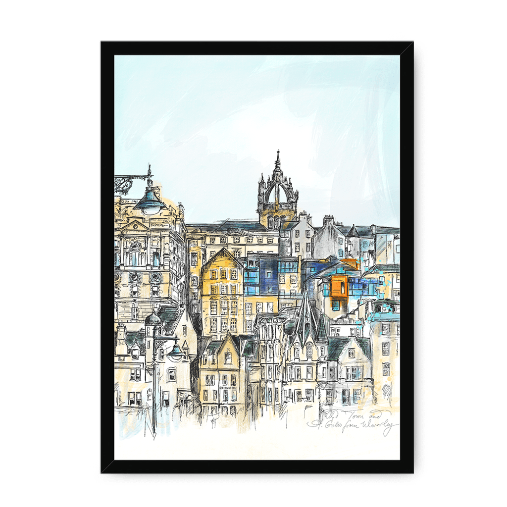 Old Town & St Giles Framed Print Essential Edinburgh A3 (297 X 420 mm) / Black / No Mount (All Art) Framed Print