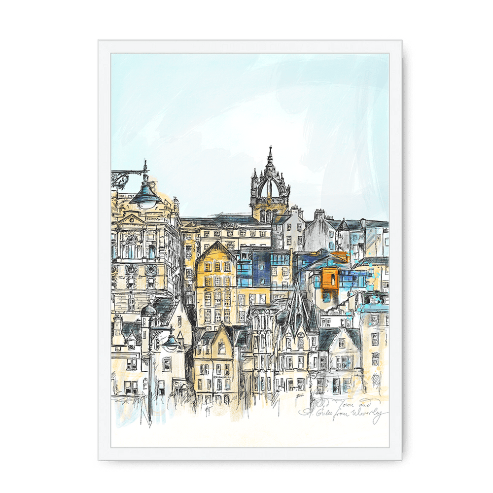 Old Town & St Giles Framed Print Essential Edinburgh A3 (297 X 420 mm) / White / No Mount (All Art) Framed Print