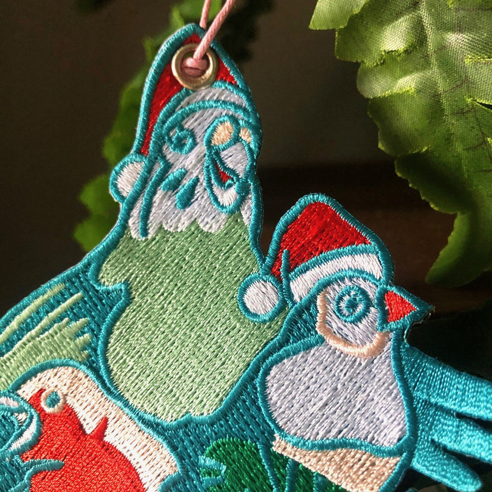 Christmas Birds Hanging Decoration Christmas by diedododa Embroidered Decoration