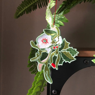 Christmas Botanicals Hanging Decoration Christmas by diedododa Embroidered Decoration