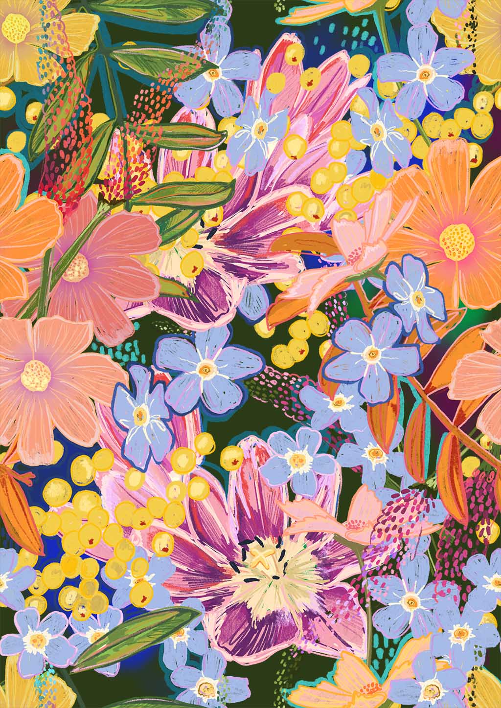 Chromatose Botanica - Boom Boom Bloom Giclée Art Print Chromatose Art Print