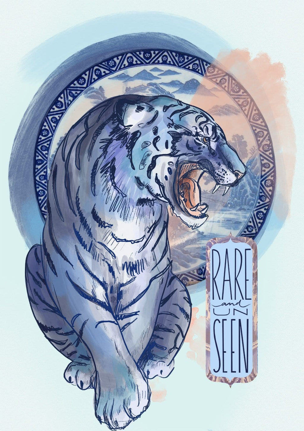 Extinct and Imagined Maltese Blue Tiger Matte Art Print Food Fur & Feathers Art Print