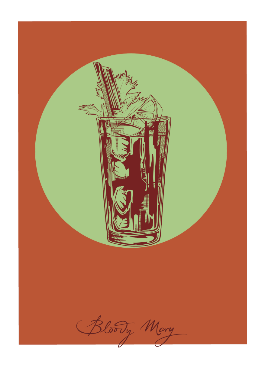 Bloody Mary 36X24 inch Canvas Print Cocktail Cavalcade 36X24