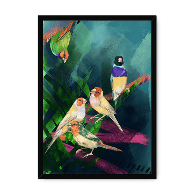 A Fandango Of Finches Framed Print The Gathering A3 (297 X 420 mm) / Black / No Mount (All Art) Framed Print