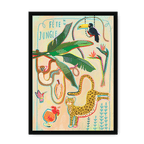 Fête De La Jungle Framed Print Aventures Des Créatures A3 (297 X 420 mm) / Black / No Mount (All Art) Framed Print