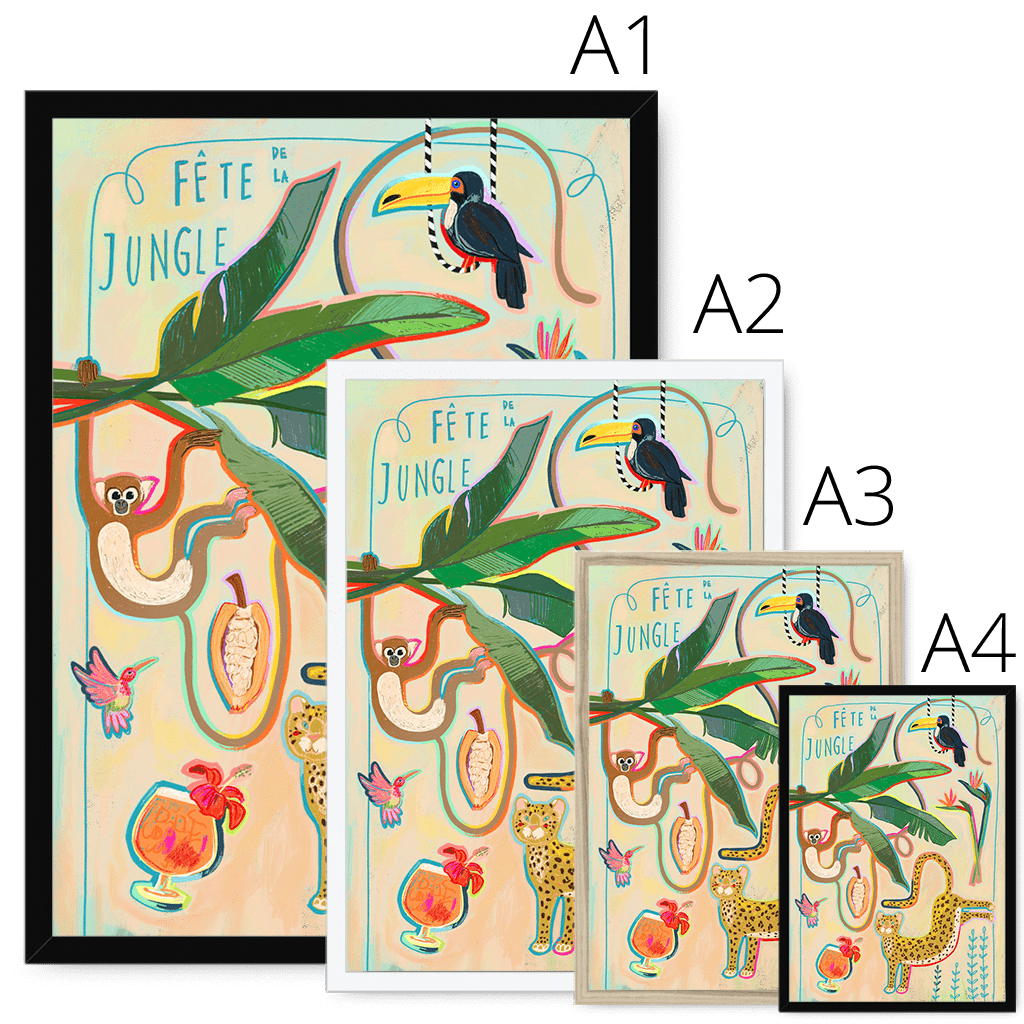 Fête De La Jungle Framed Print Aventures Des Créatures Framed Print