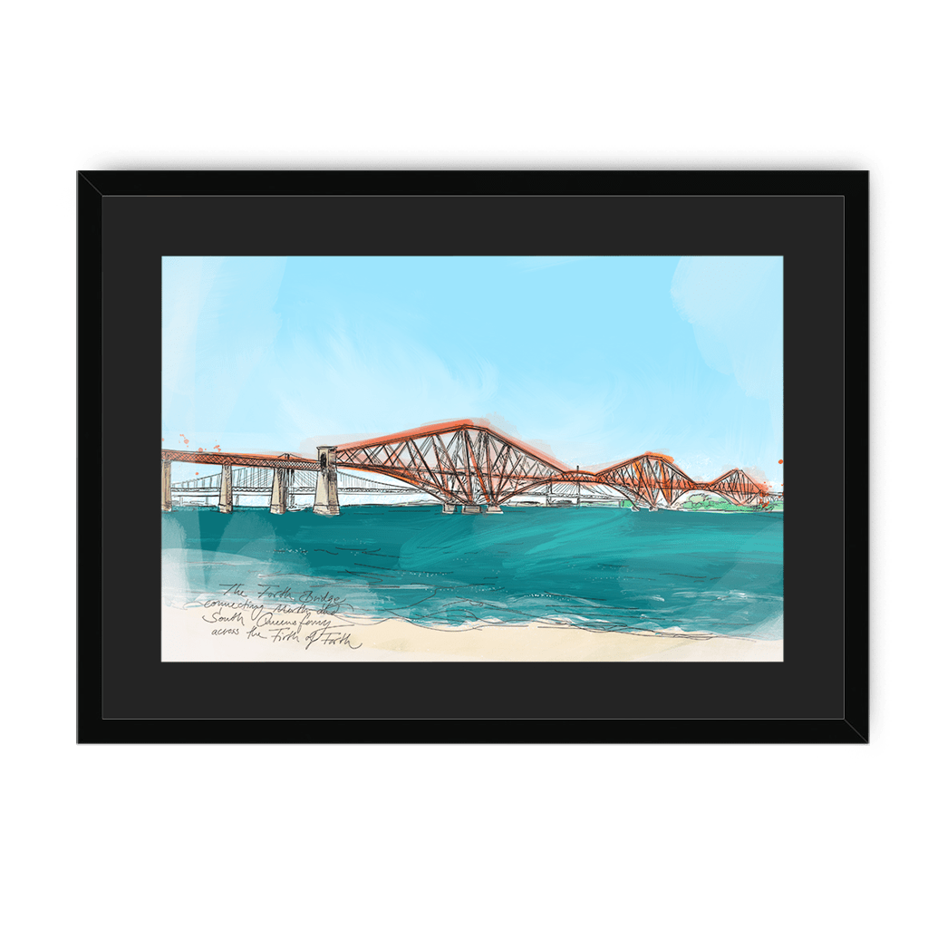 The Forth Bridge Framed Print Essential Edinburgh A3 (297 X 420 mm) / Black / Black Mount Framed Print