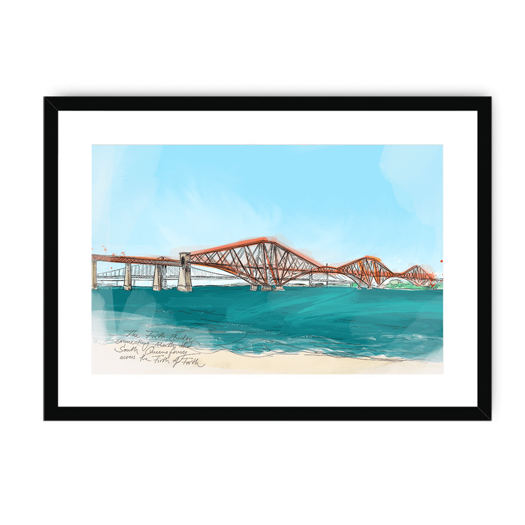 The Forth Bridge Framed Print Essential Edinburgh A3 (297 X 420 mm) / Black / White Mount Framed Print
