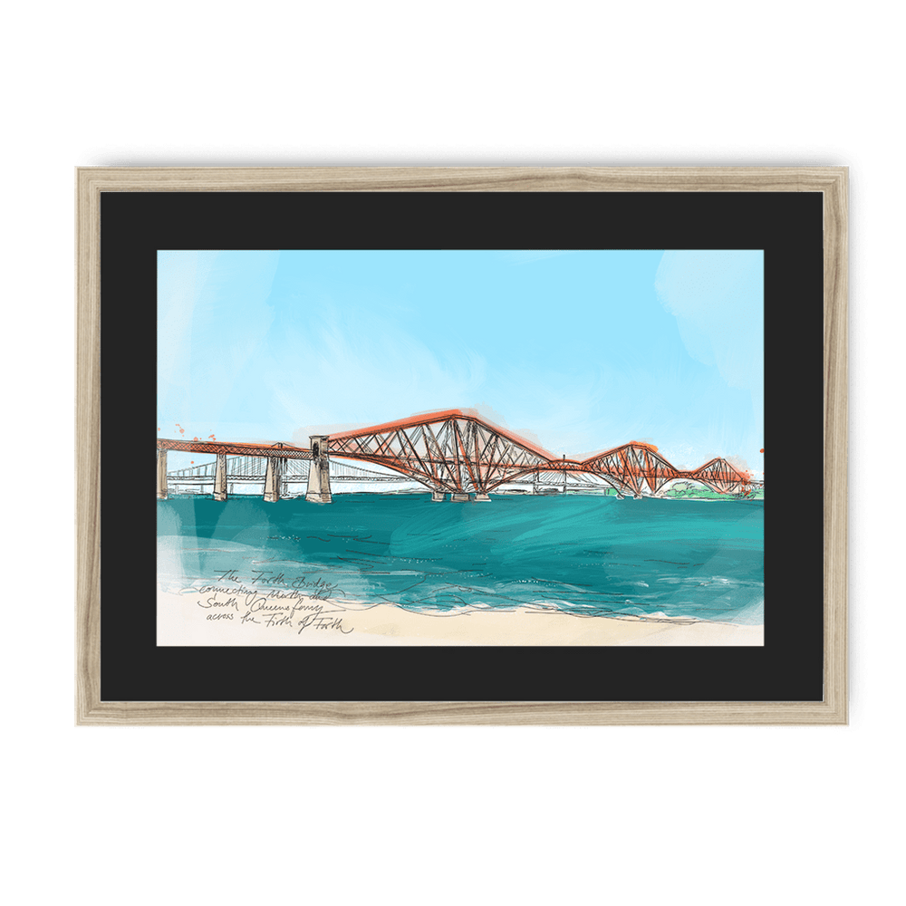 The Forth Bridge Framed Print Essential Edinburgh A3 (297 X 420 mm) / Natural / Black Mount Framed Print
