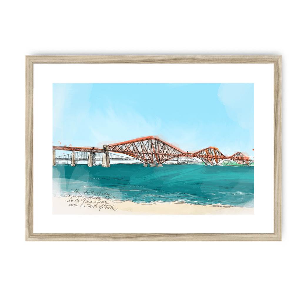 The Forth Bridge Framed Print Essential Edinburgh A3 (297 X 420 mm) / Natural / White Mount Framed Print
