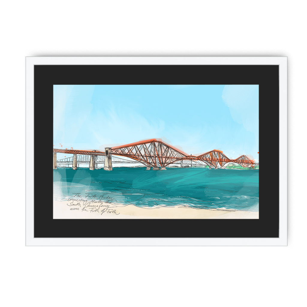 The Forth Bridge Framed Print Essential Edinburgh A3 (297 X 420 mm) / White / Black Mount Framed Print