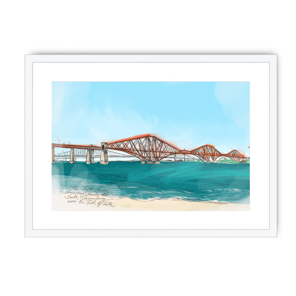 The Forth Bridge Framed Print Essential Edinburgh A3 (297 X 420 mm) / White / White Mount Framed Print