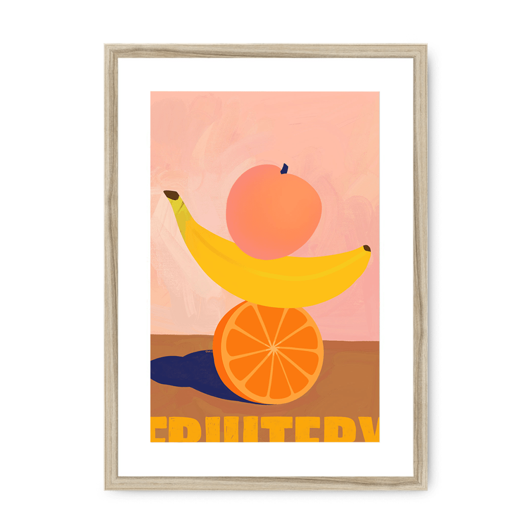 Fruitery Totem Yellow Framed Print Intercontinental Fruitery A3 (297 X 420 mm) / Natural / White Mount Framed Print