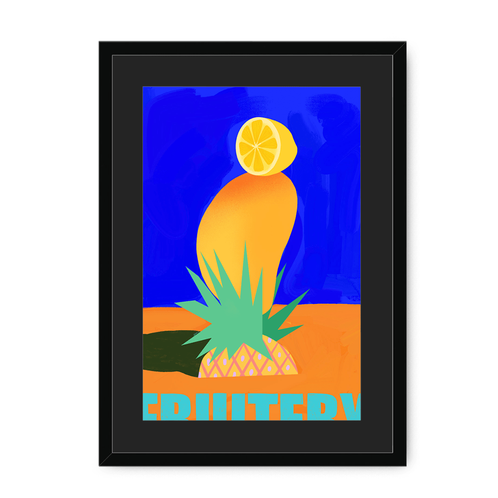 Fruitery Totem Blue Framed Print Intercontinental Fruitery A3 (297 X 420 mm) / Black / Black Mount Framed Print