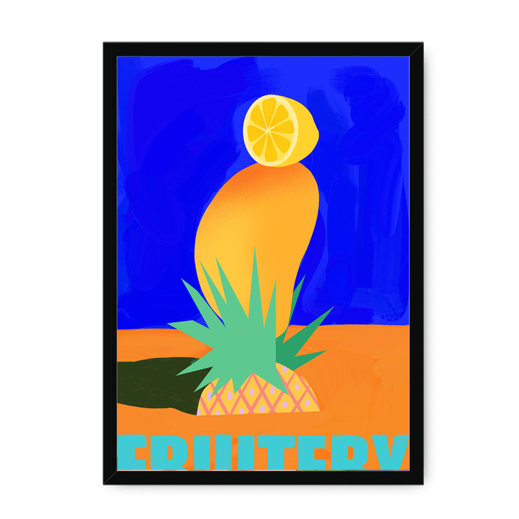Fruitery Totem Blue Framed Print Intercontinental Fruitery A3 (297 X 420 mm) / Black / No Mount (All Art) Framed Print