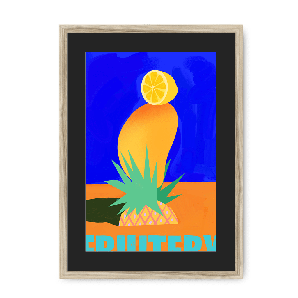 Fruitery Totem Blue Framed Print Intercontinental Fruitery A3 (297 X 420 mm) / Natural / Black Mount Framed Print