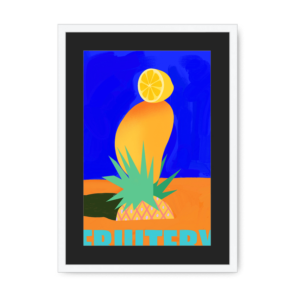 Fruitery Totem Blue Framed Print Intercontinental Fruitery A3 (297 X 420 mm) / White / Black Mount Framed Print