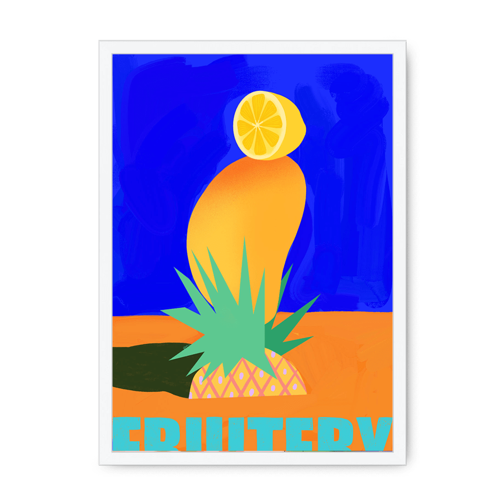 Fruitery Totem Blue Framed Print Intercontinental Fruitery A3 (297 X 420 mm) / White / No Mount (All Art) Framed Print