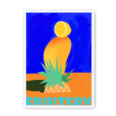 Fruitery Totem Blue Framed Print Intercontinental Fruitery A3 (297 X 420 mm) / White / No Mount (All Art) Framed Print