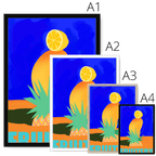 Fruitery Totem Blue Framed Print Intercontinental Fruitery Framed Print