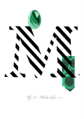 Gemstone Alphabet M Matte Art Print Gemstone Alphabet A4 (21 X 29.7 cm) Art Print