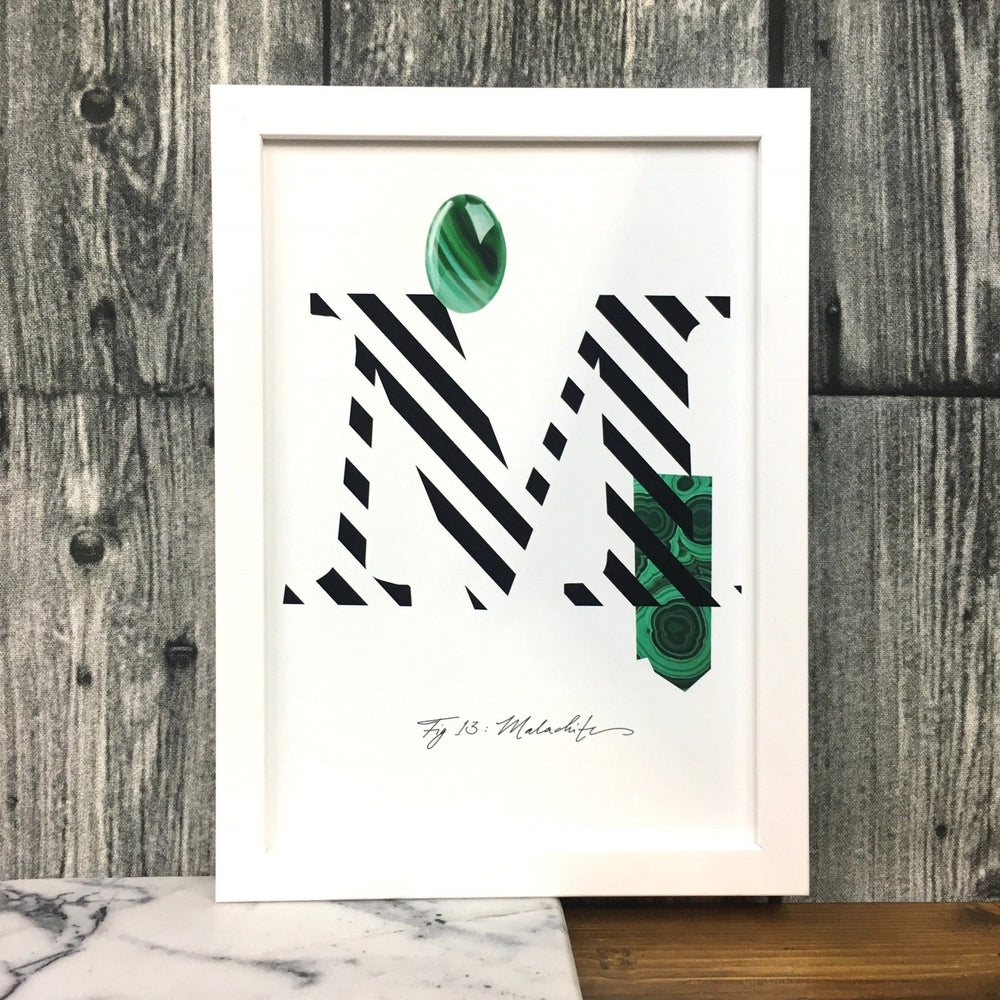 Gemstone Alphabet M Matte Art Print Gemstone Alphabet A4 (21 X 29.7 cm) Art Print