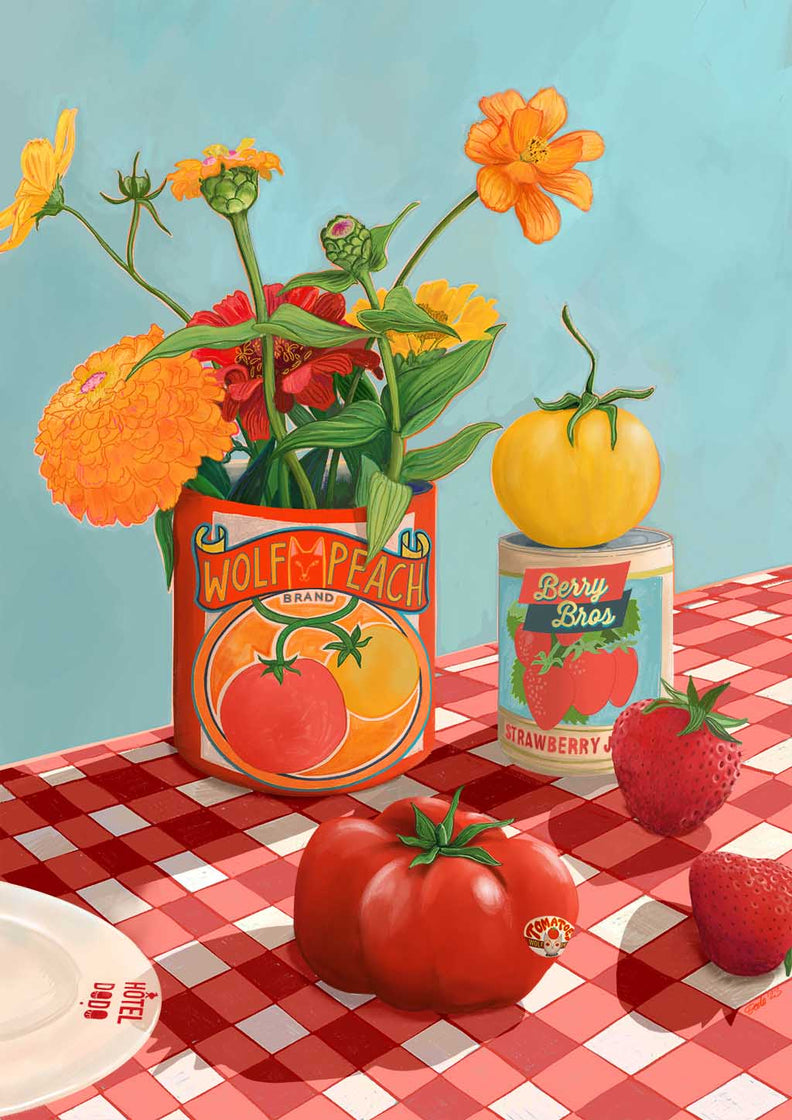 You Say Tomato, I Say Wolf Peach Giclée Art Print
