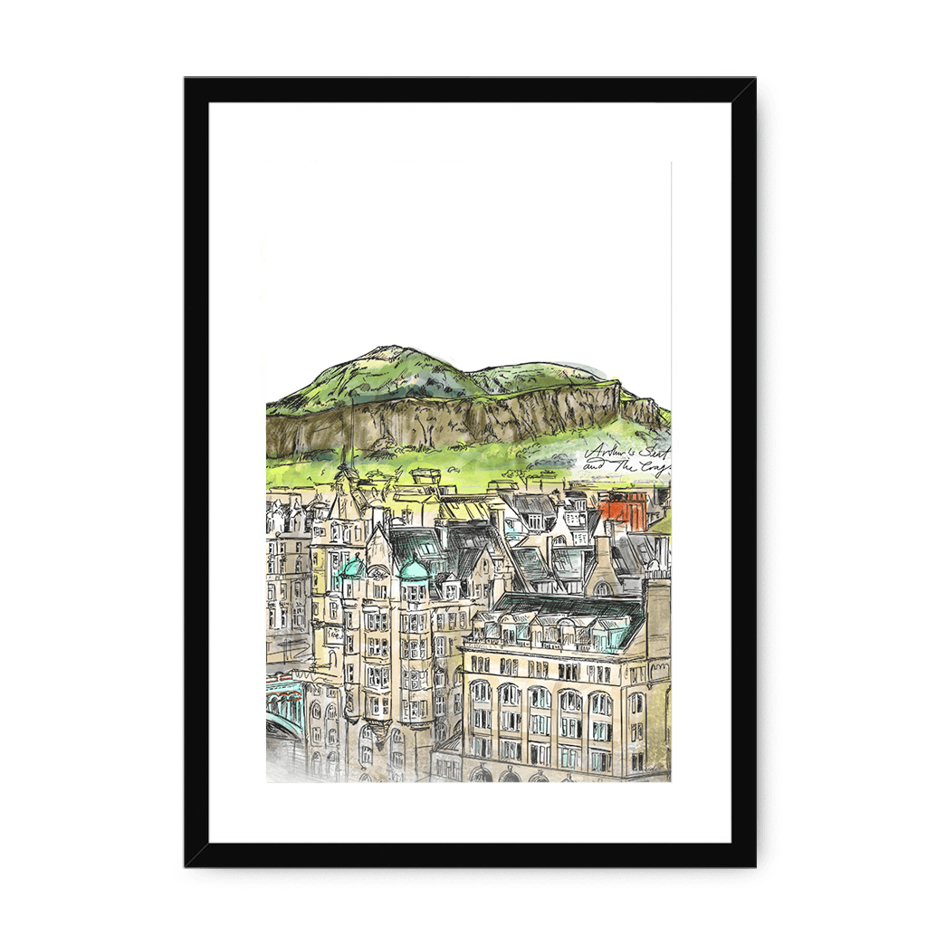 Arthurs Seat & The Crags Framed Print Essential Edinburgh A3 (297 X 420 mm) / Black / White Mount Framed Print