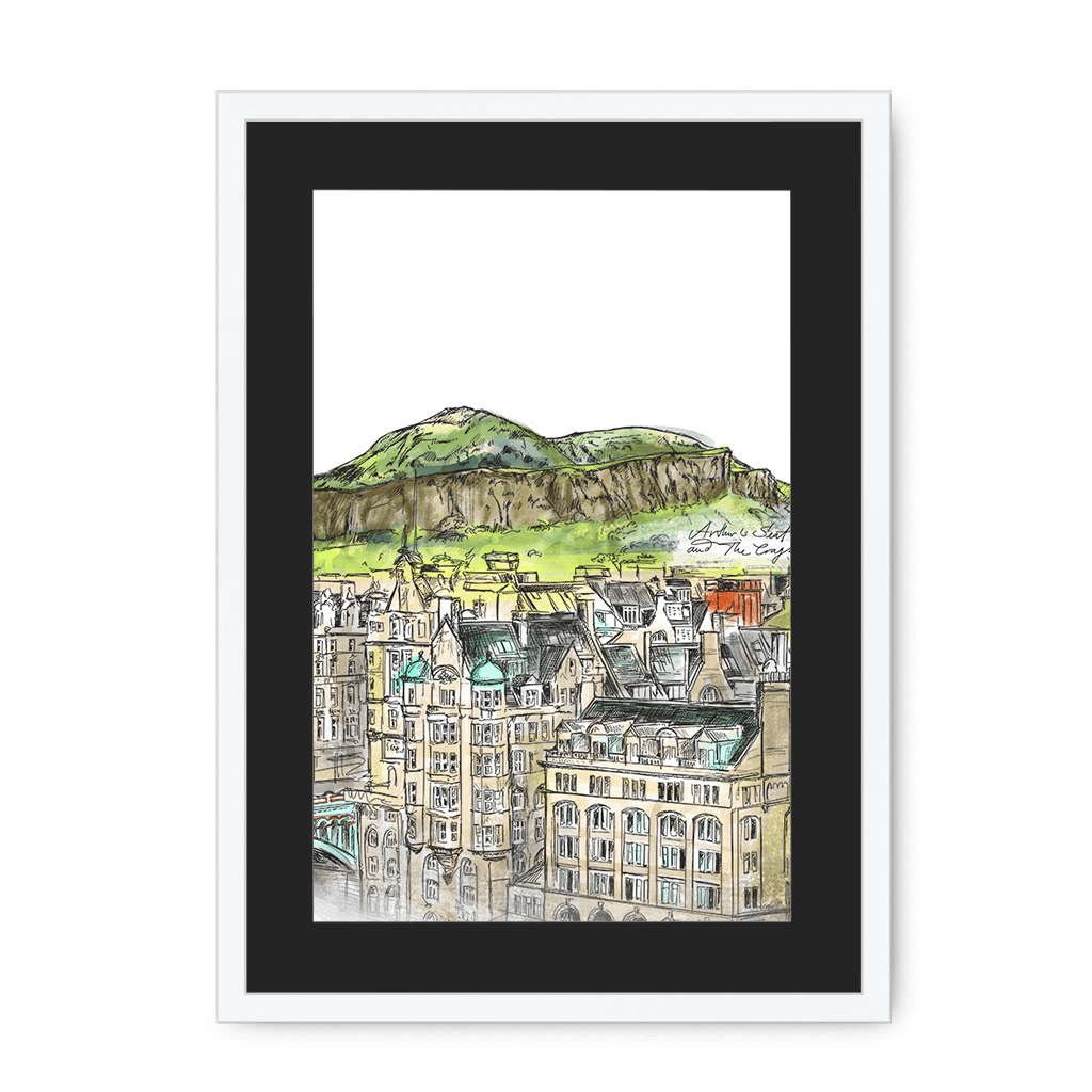 Arthurs Seat & The Crags Framed Print Essential Edinburgh A3 (297 X 420 mm) / White / Black Mount Framed Print