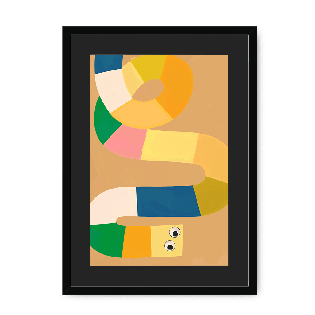 Jellysnakes Lemon Twist Framed Print Jellysnakes A3 (297 X 420 mm) / Black / Black Mount Framed Print