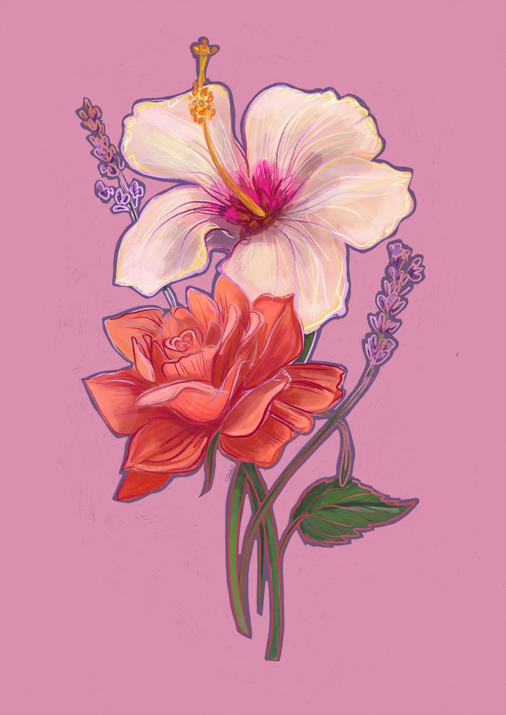 June Giclée Print & Gift Card Set Birthday Blooms Art Print