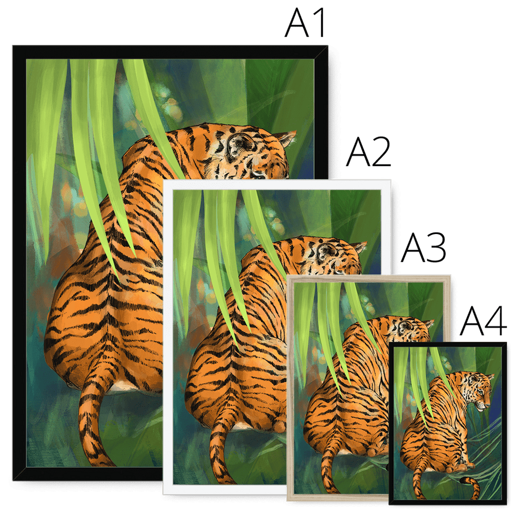 Jungle Stripes Framed Print Pawky Paws Framed Print