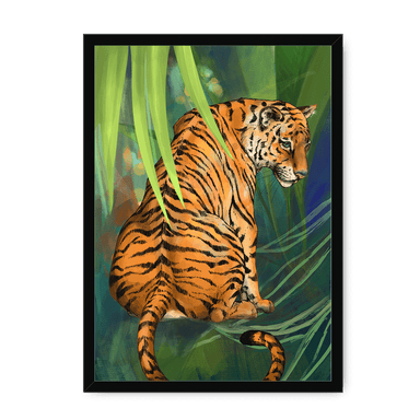 Jungle Stripes Framed Print Pawky Paws A3 (297 X 420 mm) / Black / No Mount (All Art) Framed Print