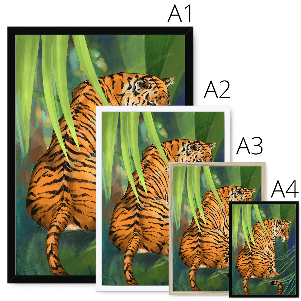 Jungle Stripes Framed Print Pawky Paws Framed Print